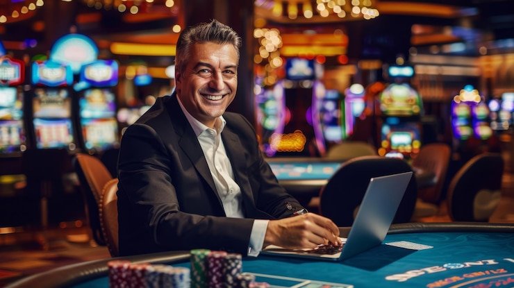 Live dealer blackjack table with multi-camera view